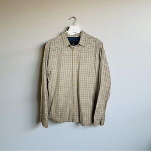 Prana Orange and Tan Casual Button Down Shirt